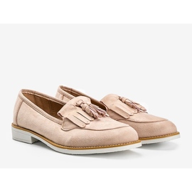 Beige mockaskor med Lorena -fransar 1