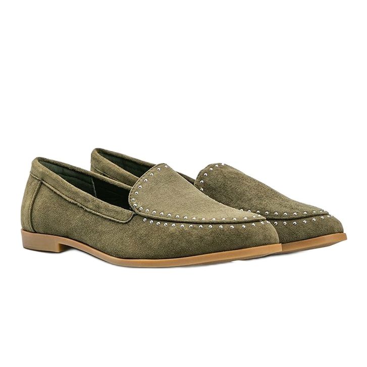 Gröna loafers i ekologisk mocka från Hope 1