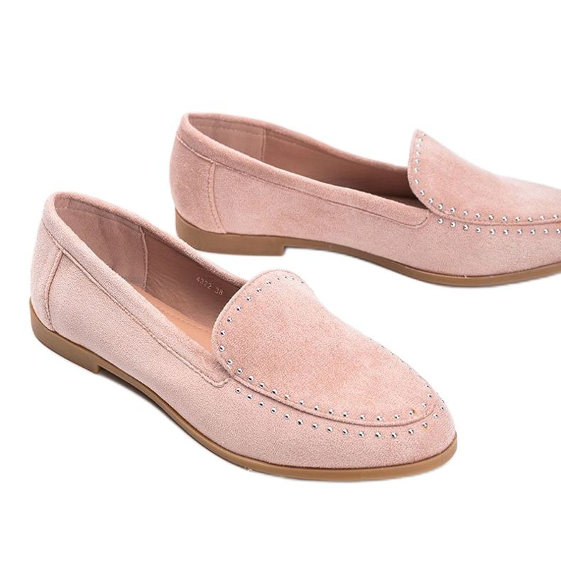 Rosa eko-mocka loafers från Hope 1