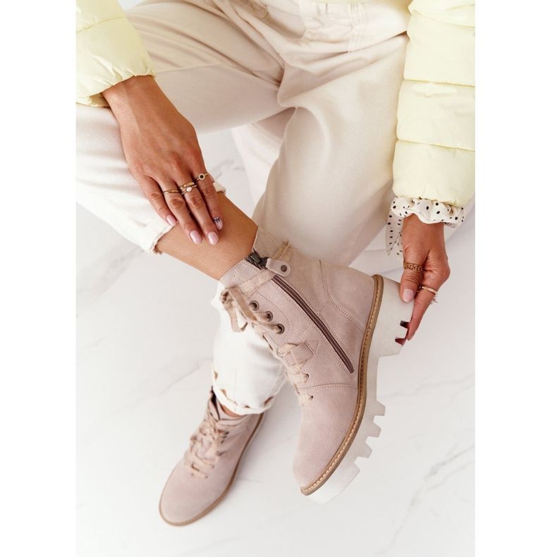 Mocka Openwork Stövlar Maciejka Beige 05033-04 brun 1