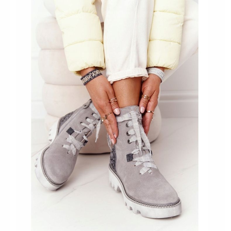 Mocka Openwork Stövlar Maciejka Grå 05033-03 mångfärgad 2