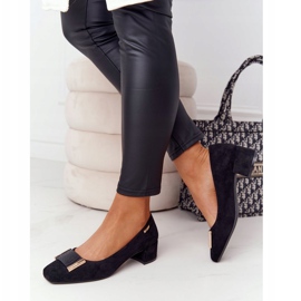 Mocka pumpar på häl Sergio Leone PB142 svart 1