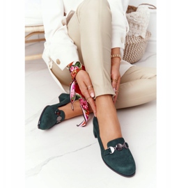 Mocka Pumps På Klack Sergio Leone PB148 Grön 1