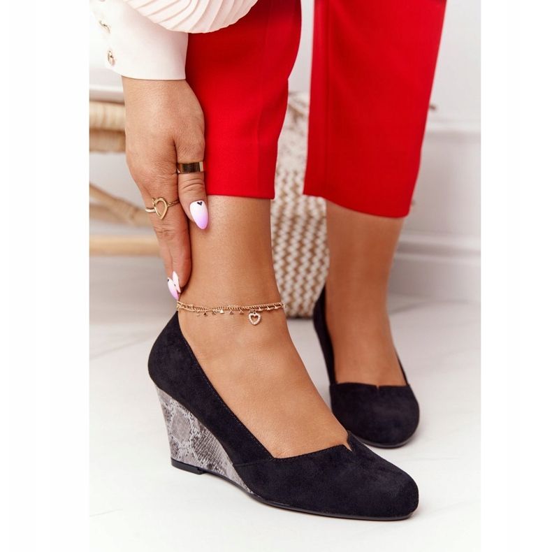 Pumpar på kil Sergio Leone PB767 Snake Black svart 2