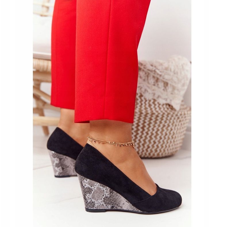 Pumpar på kil Sergio Leone PB767 Snake Black svart 1