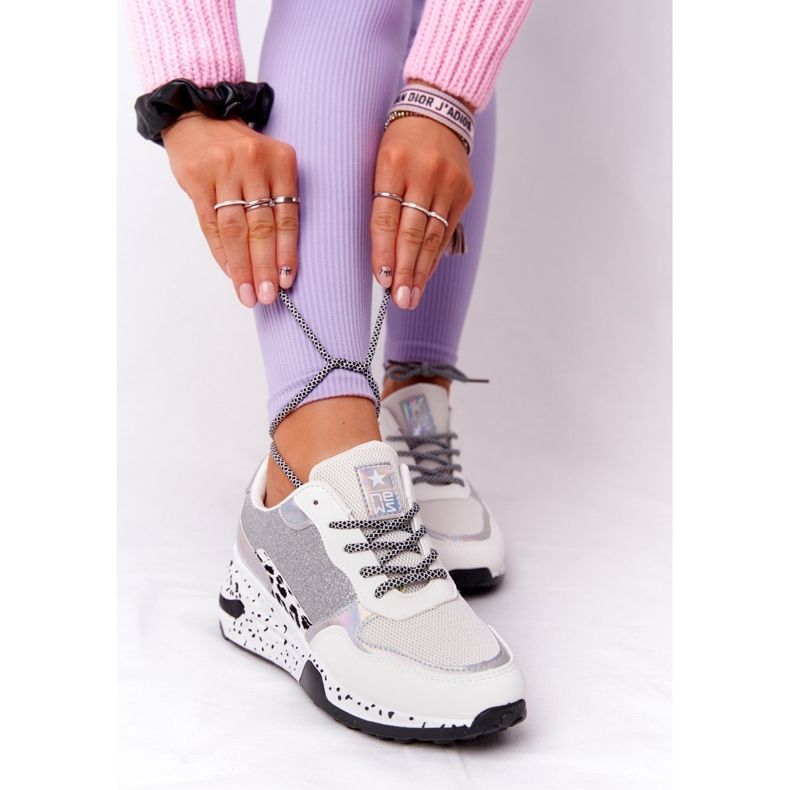 NEWS Dam Wedge Sneakers Vit Med Brocade Avery 2