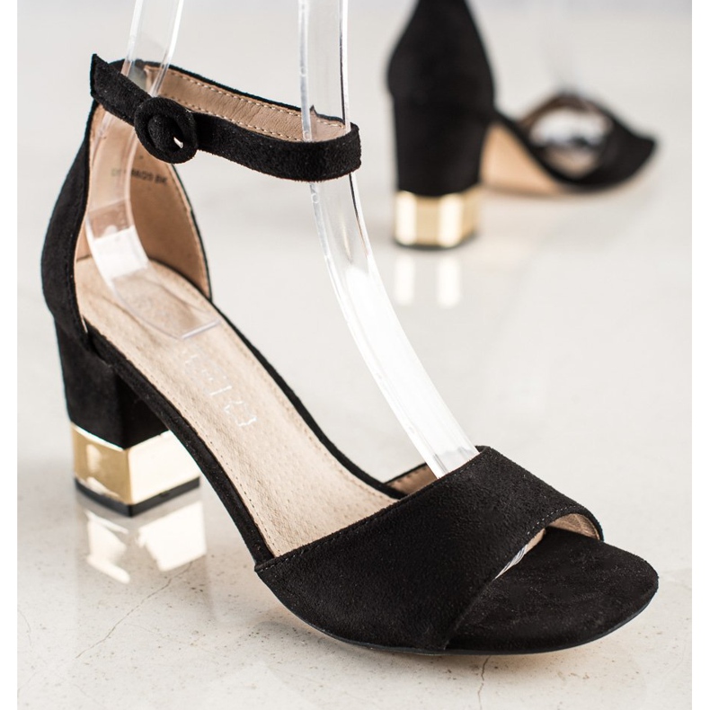 Filippo Sandaler med dekorativ häl svart 2