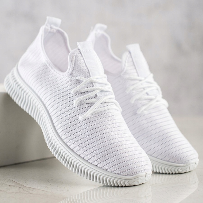 SHELOVET Bekväma slip-on sneakers vit 1