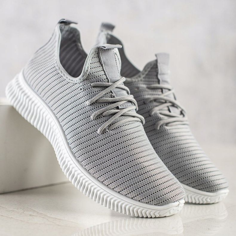 SHELOVET Bekväma slip-on sneakers grå 1