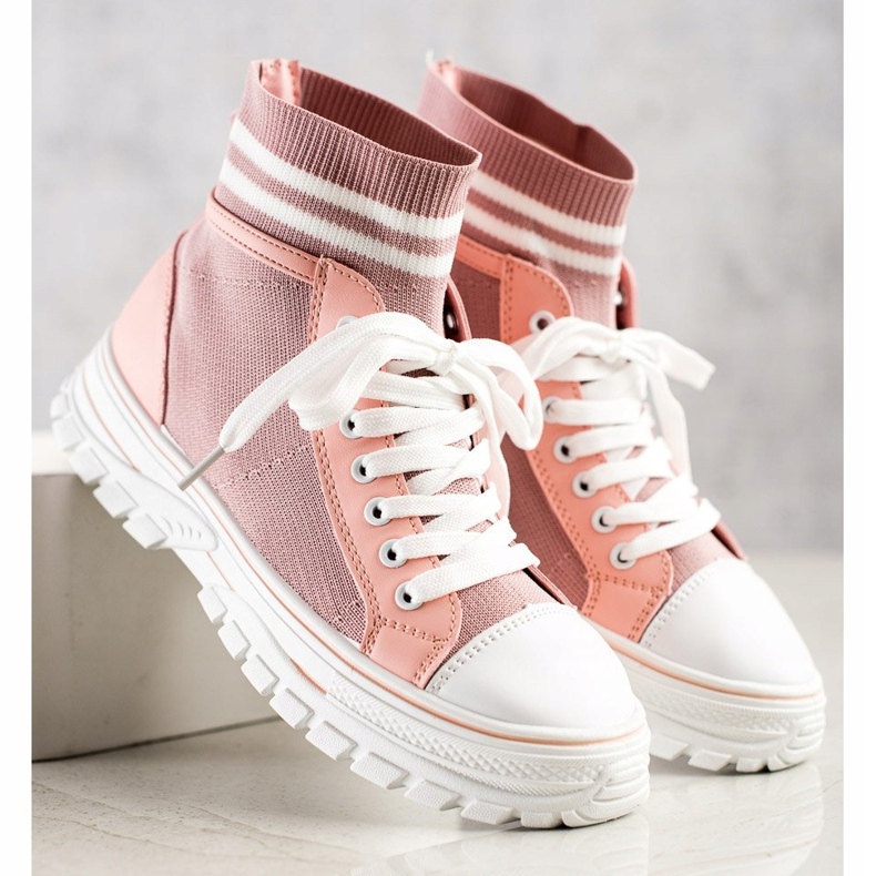 SHELOVET Snygga slip-on sneakers rosa 1