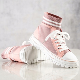 SHELOVET Snygga slip-on sneakers rosa 2