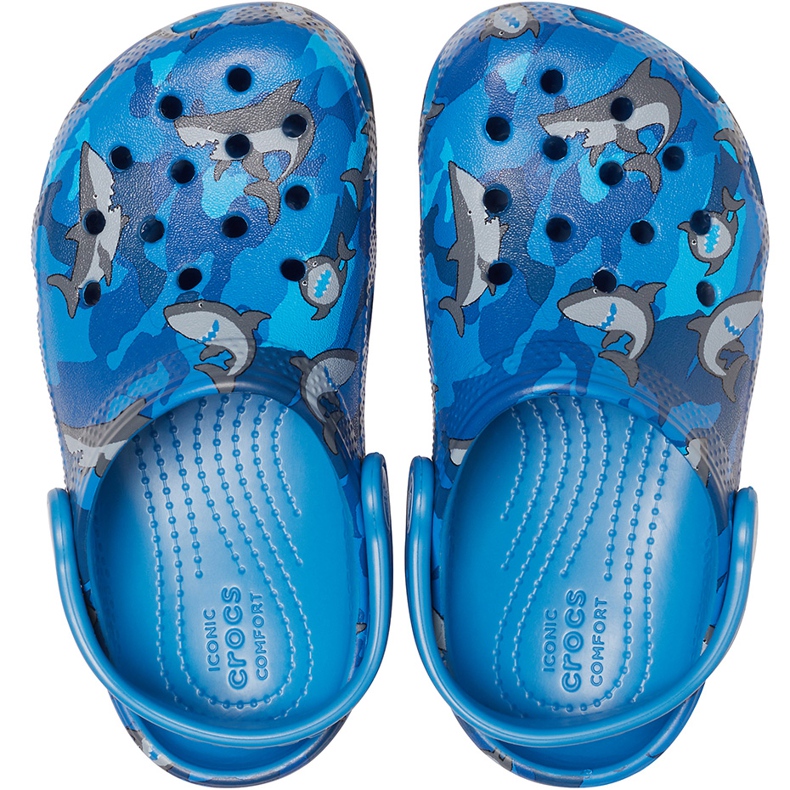 Crocs barn Classic Shark Clog blå 206147 4KI 1