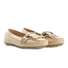 Beige eko-mocka loafers från Maia 1