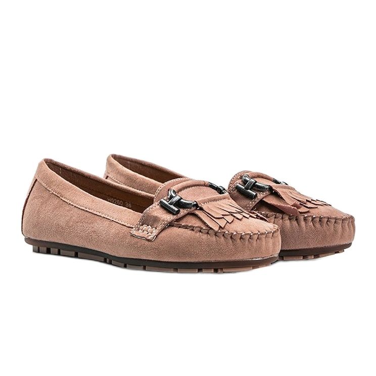 Rosa Maia loafers med ekologisk mocka 1