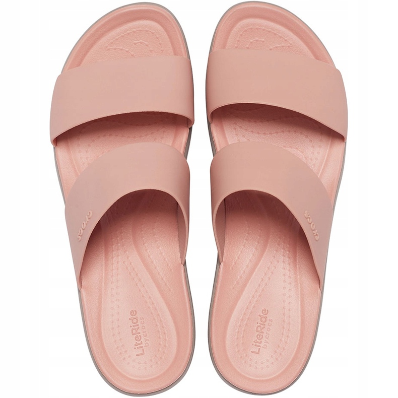 Crocs Tofflor Brooklyn Mid Wedge Rosa-Beige 206219 6RL 1