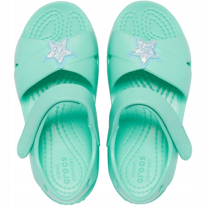 Crocs barnsandaler Classic Cross Strap Charm mint 206947 3U3 grön 1