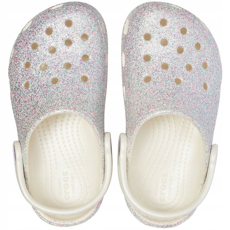 Crocs barn Classic Glitter Trä färgstark 205441 159 mångfärgad 1