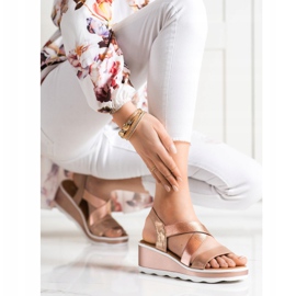 Weide Shiny Wedge Sandals gyllene 1