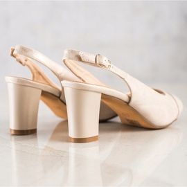 SHELOVET Eleganta högklackade sandaler beige 1