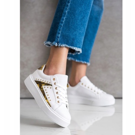 SHELOVET Vita sneakers på plattformen svart gul 1