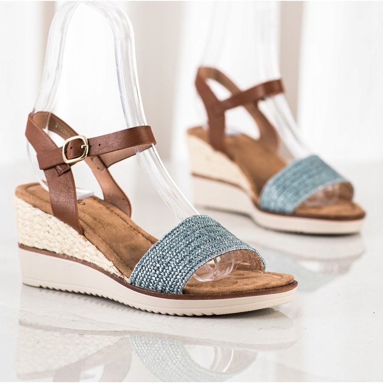 Evento Lätta flätade sandaler Bästsäljare brun blå 1