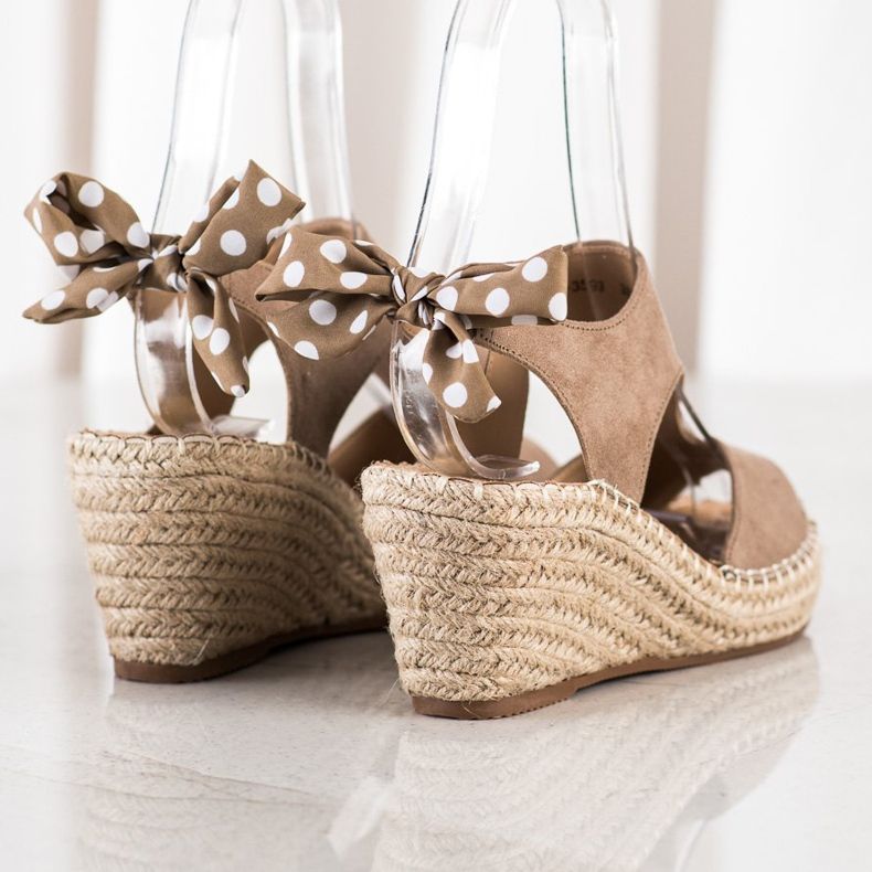 Evento Espadrilles sandaler med rosett brun 1