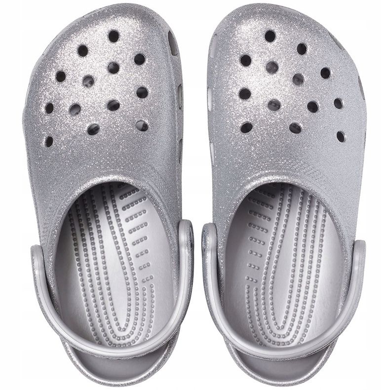 Silver Crocs Classic Glitter Clog Dam 205942 040 silver- 1