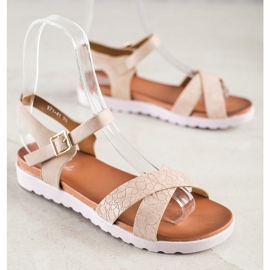 Weide Beige sandaler med ekoläder 1