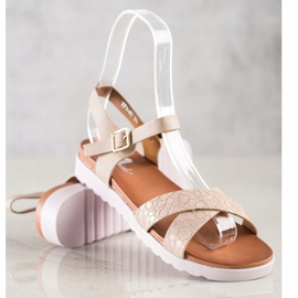 Weide Beige sandaler med ekoläder 2