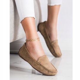 SHELOVET Beige loafers med mocka 1