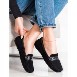 SHELOVET Bekväma svarta mockasiner 1