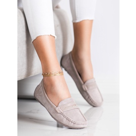 SHELOVET Bekväma gråa mockasiner 1