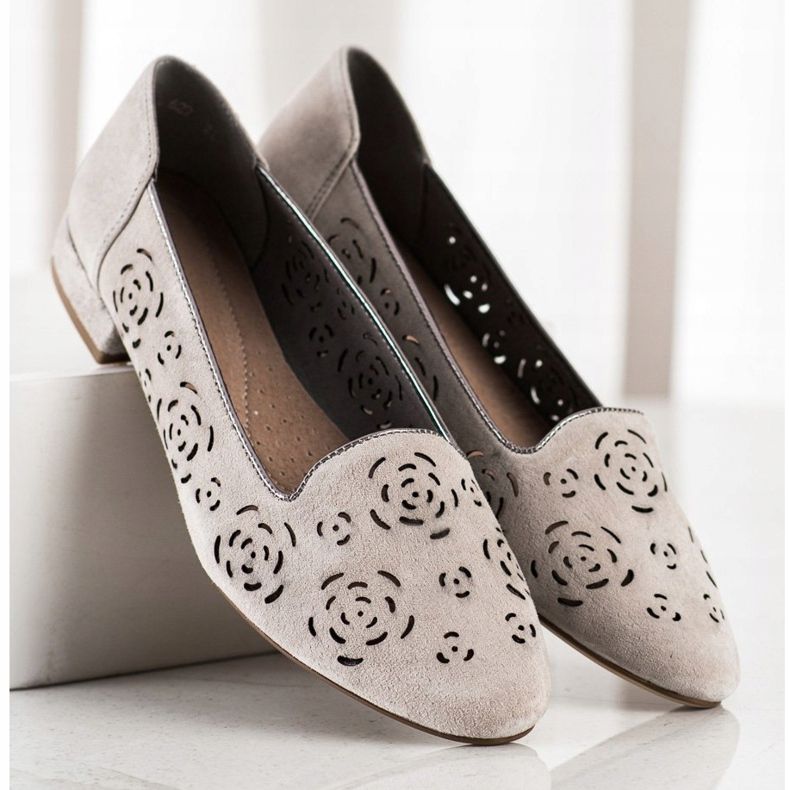 Läderpumpar med rosor Sergio Leone brun 1