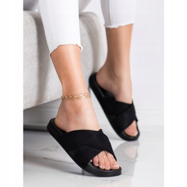 Bekväma VINCEZA glitter tofflor svart 1