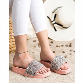 Seastar Trendiga tofflor på plattformen rosa mångfärgad 1