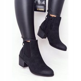 PJ1 Kvinnors svarta varma stövlar Jodhpur Heel Trinity 1