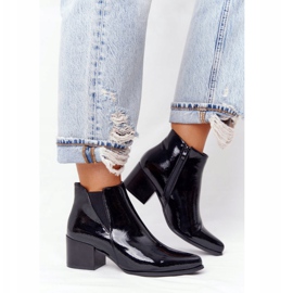 Lackerade stövlar på högklackat Sergio Leone BT153 svart 2