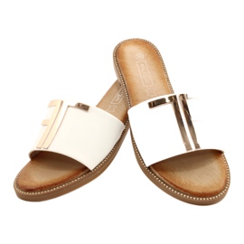 Filippo Fashionabla tofflor i vitt och guld för kvinnor 3