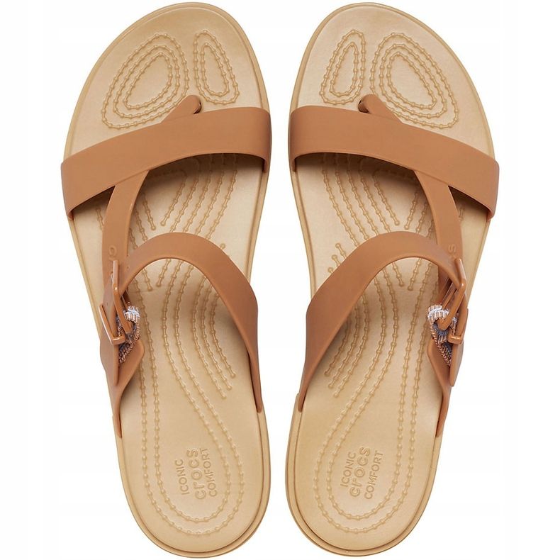 Crocs Sandaler för kvinnor Tulum Toe Post Caramel 206108277 brun mångfärgad 1
