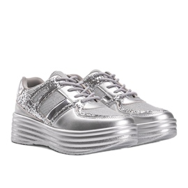 Silverglittriga sneakers med tjock Laurel -sula 1