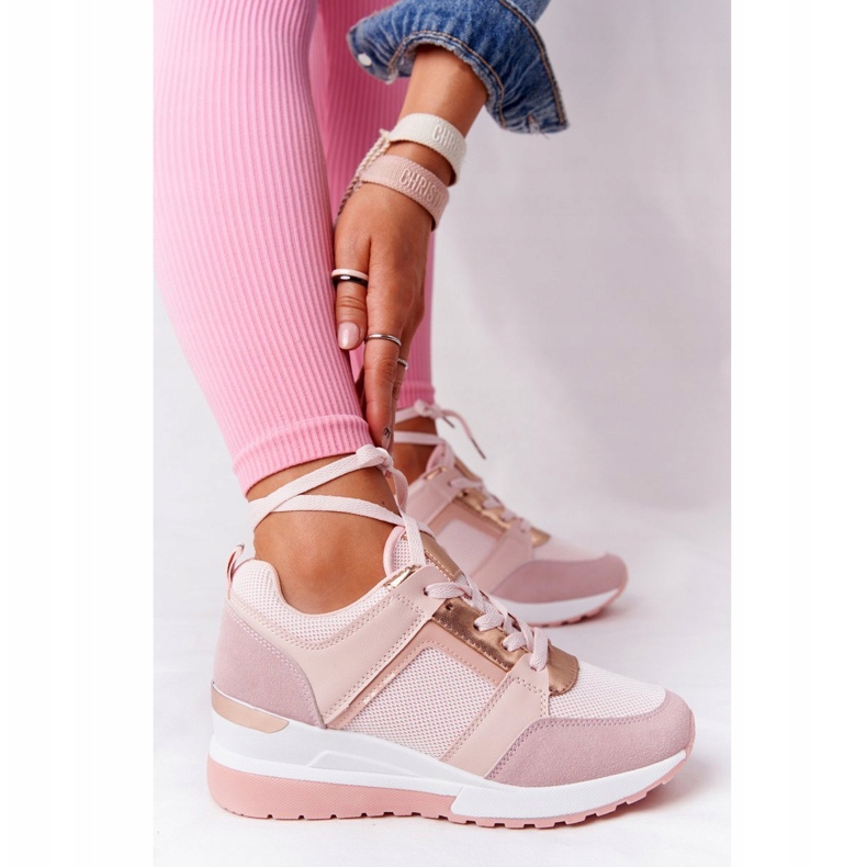 PS1 Wedge Sneakers Pink Bye Bye Love rosa gyllene 1