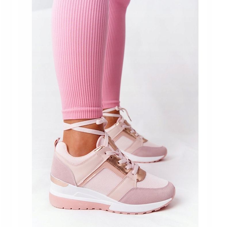 PS1 Wedge Sneakers Pink Bye Bye Love rosa gyllene 2
