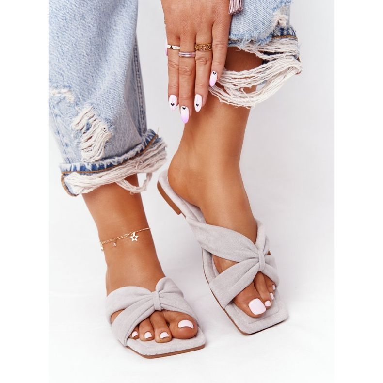 PS1 Dam Velour Tofflor Grå Vanilla Sky 1