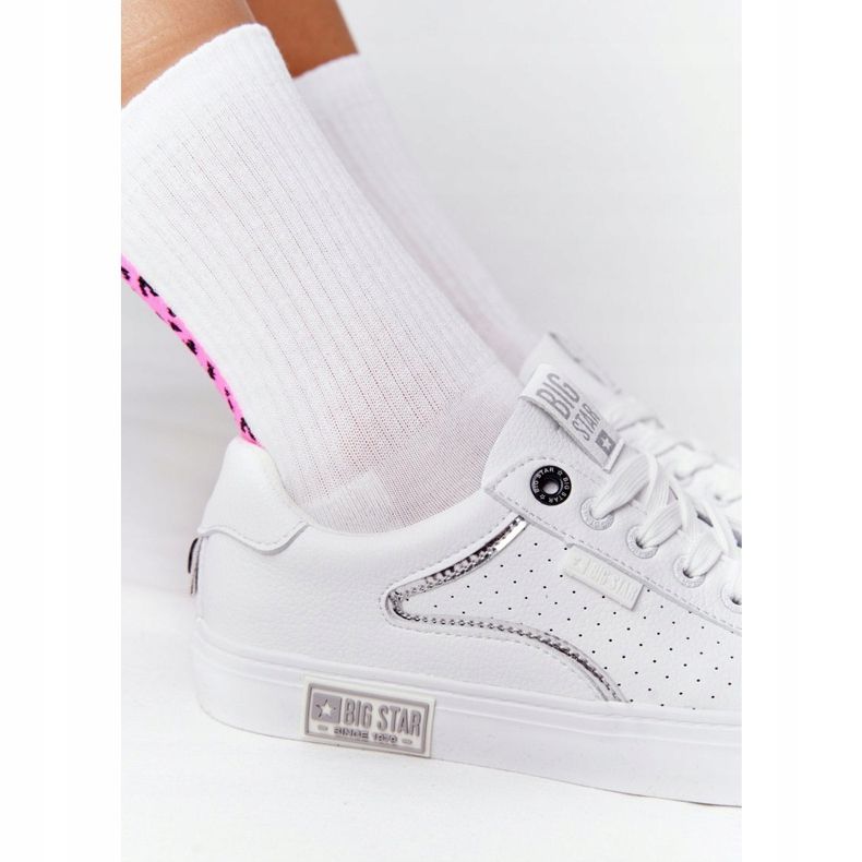 Damskor i läder Big Star HH274075 Vit och silver 1