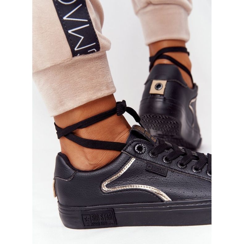 Damskor i läder Big Star HH274078 Svart-Silver 1