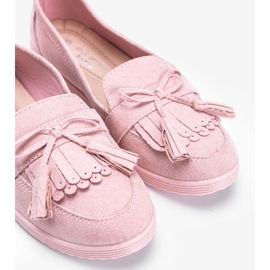 Magdalena rosa loafers med fransar 1