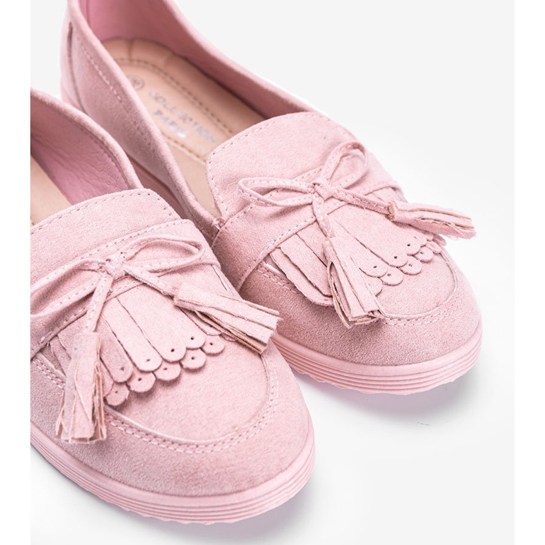 Magdalena rosa loafers med fransar 1