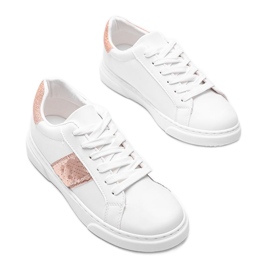 Vita sneakers dekorerade med Ana paljetter 1
