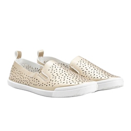 Maegan golden openwork sneakers gyllene 1