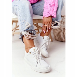 Kvinnors lädersneakers Vit Nicole 2640 2